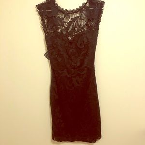 Nasty Gal black lace cocktail dress with open back